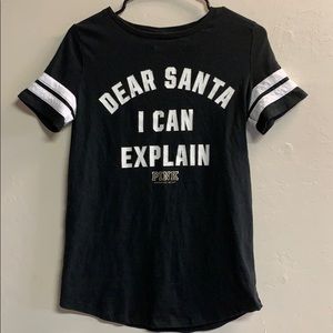 DEAR SANTA I CAN EXPLAIN VS PINK shirt holiday S